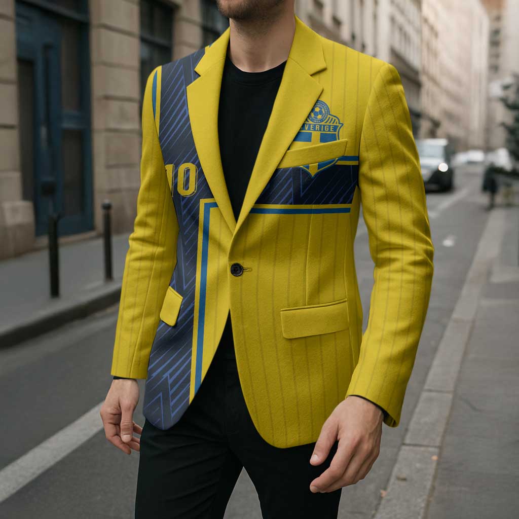 Custom Sweden National Football Blazer Glory The Blue and Yellow - Wonder Print Shop