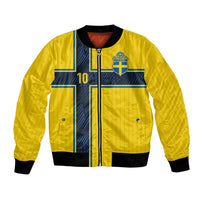 Custom Sweden National Football Bomber Jacket Glory The Blue and Yellow - Wonder Print Shop