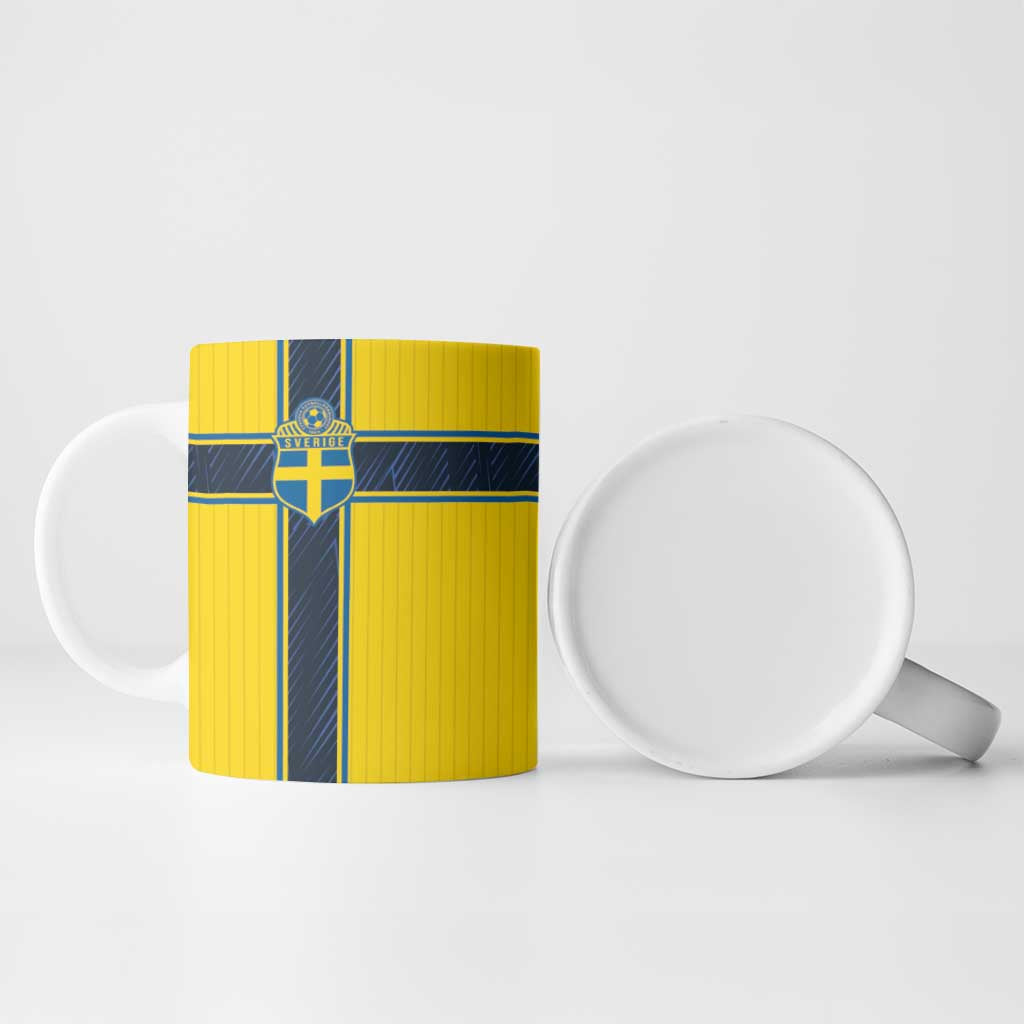 Custom Sweden National Football Ceramic Mug Glory The Blue and Yellow - Wonder Print Shop
