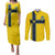 Custom Sweden National Football Couples Matching Puletasi and Long Sleeve Button Shirt Glory The Blue and Yellow - Wonder Print Shop