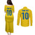 Custom Sweden National Football Couples Matching Puletasi and Long Sleeve Button Shirt Glory The Blue and Yellow - Wonder Print Shop