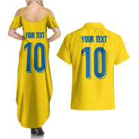 Custom Sweden National Football Couples Matching Summer Maxi Dress and Hawaiian Shirt Glory The Blue and Yellow - Wonder Print Shop