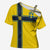 Custom Sweden National Football Cross Shoulder Shirt Glory The Blue and Yellow - Wonder Print Shop
