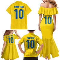 Custom Sweden National Football Family Matching Mermaid Dress and Hawaiian Shirt Glory The Blue and Yellow - Wonder Print Shop