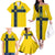 Custom Sweden National Football Family Matching Off The Shoulder Long Sleeve Dress and Hawaiian Shirt Glory The Blue and Yellow - Wonder Print Shop