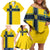 Custom Sweden National Football Family Matching Off Shoulder Short Dress and Hawaiian Shirt Glory The Blue and Yellow - Wonder Print Shop