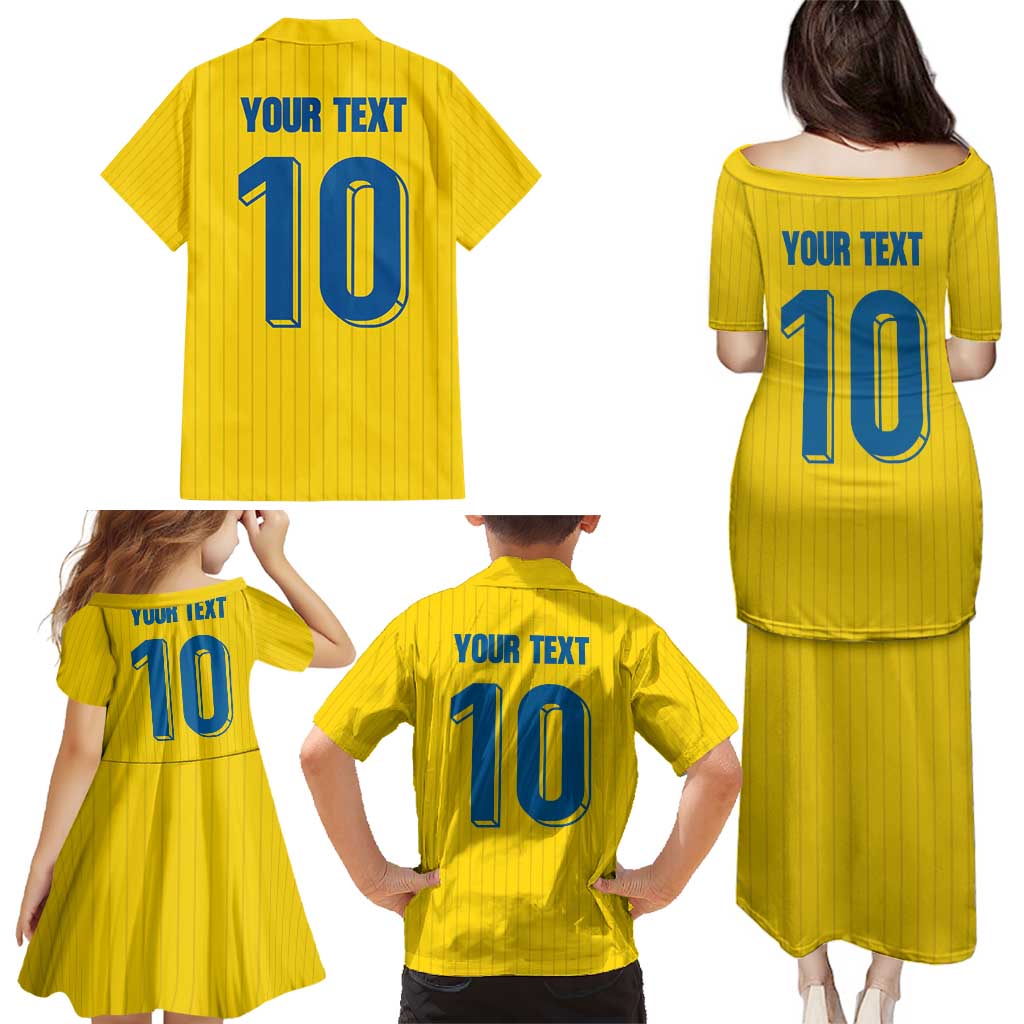 Custom Sweden National Football Family Matching Puletasi and Hawaiian Shirt Glory The Blue and Yellow - Wonder Print Shop