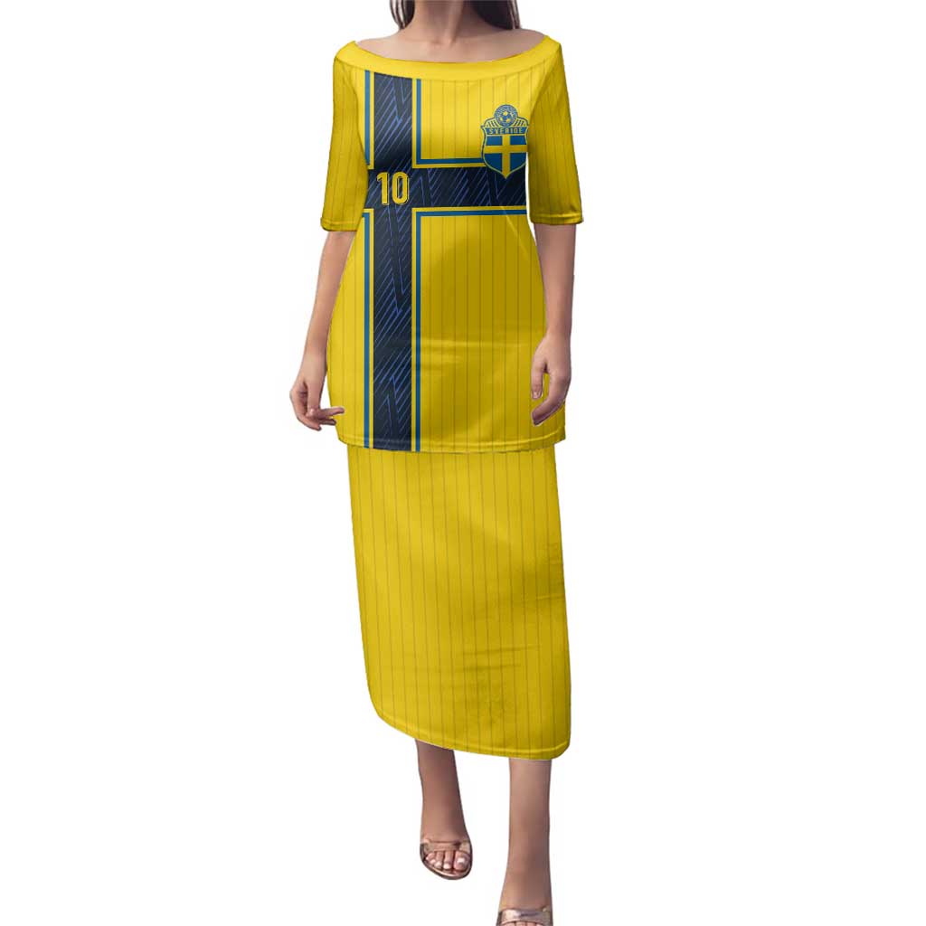 Custom Sweden National Football Family Matching Puletasi and Hawaiian Shirt Glory The Blue and Yellow - Wonder Print Shop