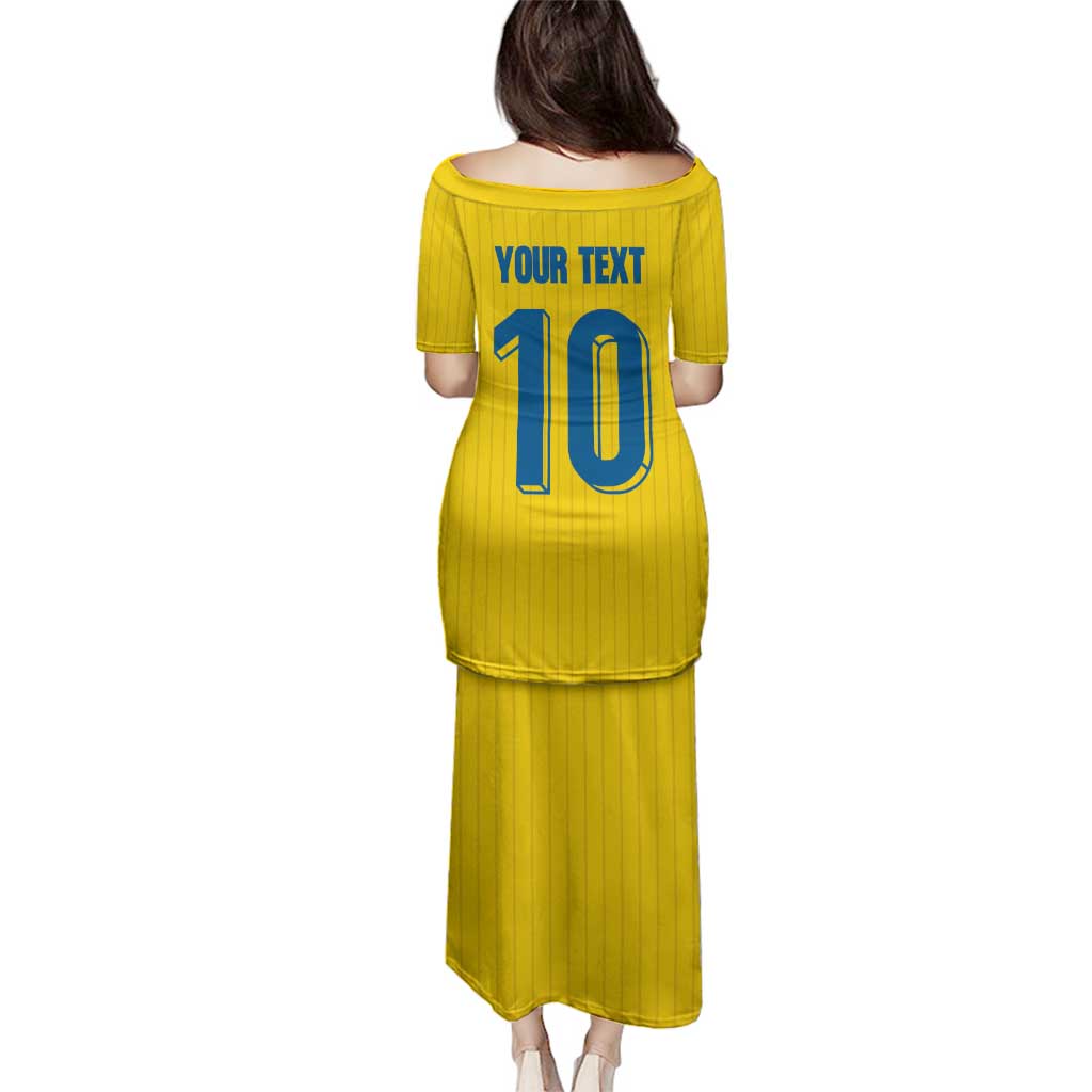 Custom Sweden National Football Family Matching Puletasi and Hawaiian Shirt Glory The Blue and Yellow - Wonder Print Shop