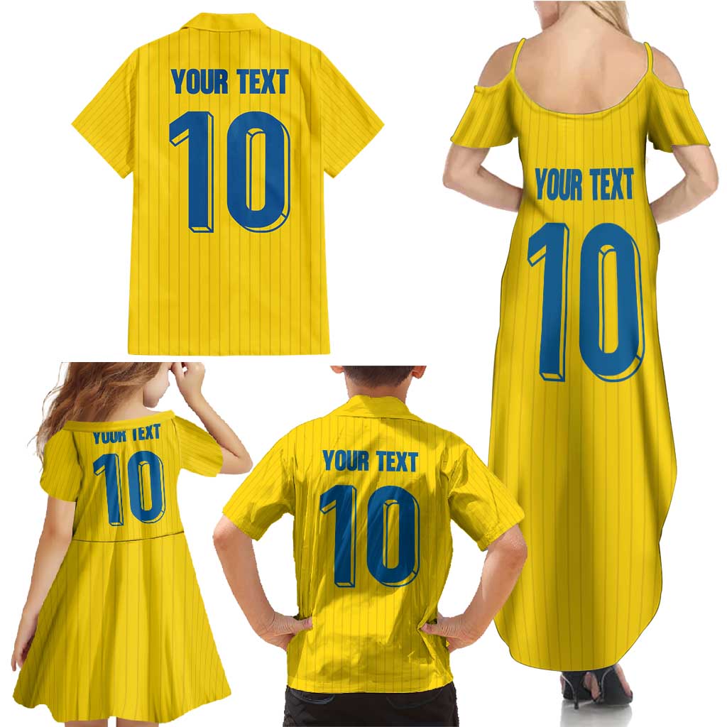 Custom Sweden National Football Family Matching Summer Maxi Dress and Hawaiian Shirt Glory The Blue and Yellow - Wonder Print Shop