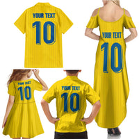 Custom Sweden National Football Family Matching Summer Maxi Dress and Hawaiian Shirt Glory The Blue and Yellow - Wonder Print Shop