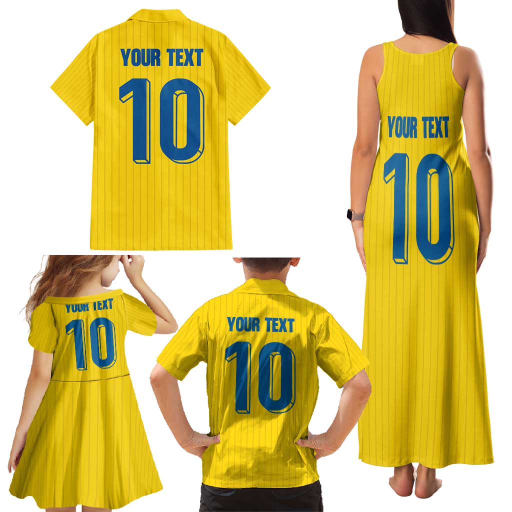 Custom Sweden National Football Family Matching Tank Maxi Dress and Hawaiian Shirt Glory The Blue and Yellow - Wonder Print Shop