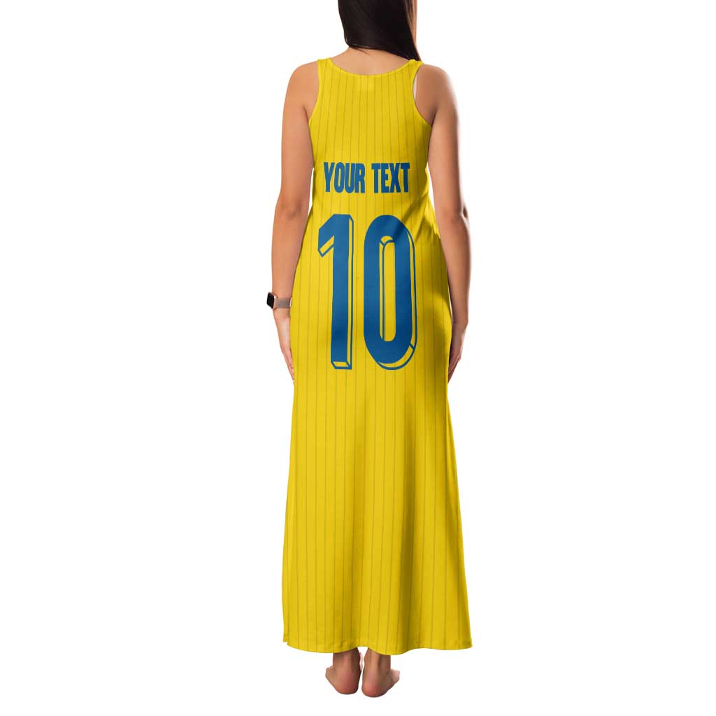 Custom Sweden National Football Family Matching Tank Maxi Dress and Hawaiian Shirt Glory The Blue and Yellow - Wonder Print Shop