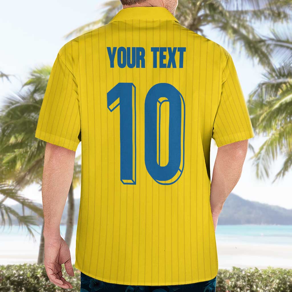 Custom Sweden National Football Hawaiian Shirt Glory The Blue and Yellow - Wonder Print Shop