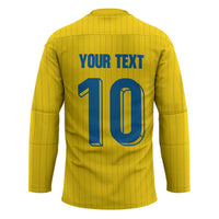Custom Sweden National Football Hockey Jersey Glory The Blue and Yellow - Wonder Print Shop