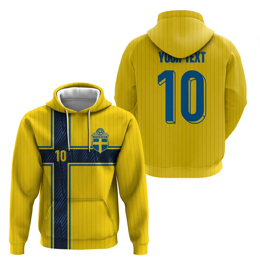 Custom Sweden National Football Hoodie Glory The Blue and Yellow - Wonder Print Shop