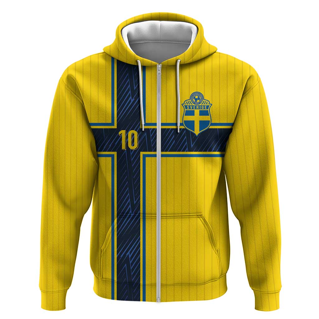 Custom Sweden National Football Hoodie Glory The Blue and Yellow - Wonder Print Shop