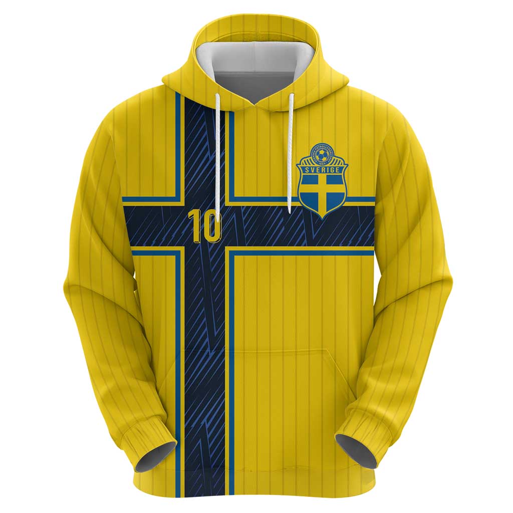 Custom Sweden National Football Hoodie Glory The Blue and Yellow - Wonder Print Shop
