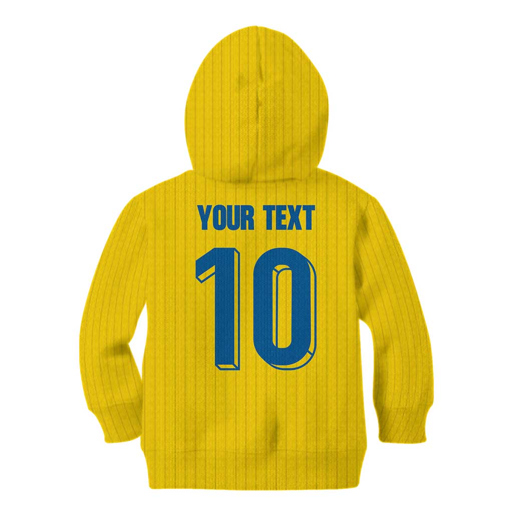 Custom Sweden National Football Kid Hoodie Glory The Blue and Yellow - Wonder Print Shop