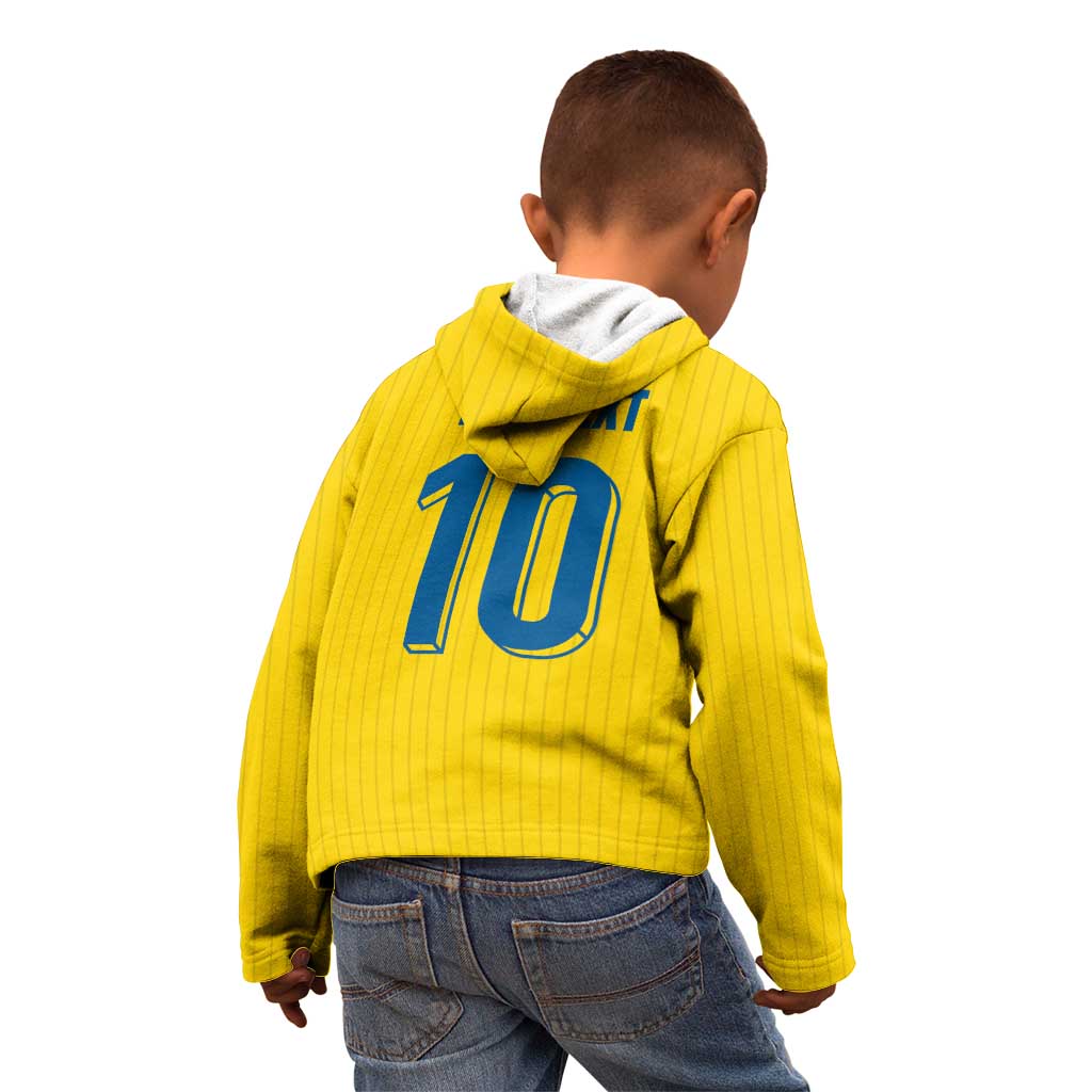 Custom Sweden National Football Kid Hoodie Glory The Blue and Yellow - Wonder Print Shop