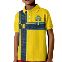 Custom Sweden National Football Kid Polo Shirt Glory The Blue and Yellow - Wonder Print Shop