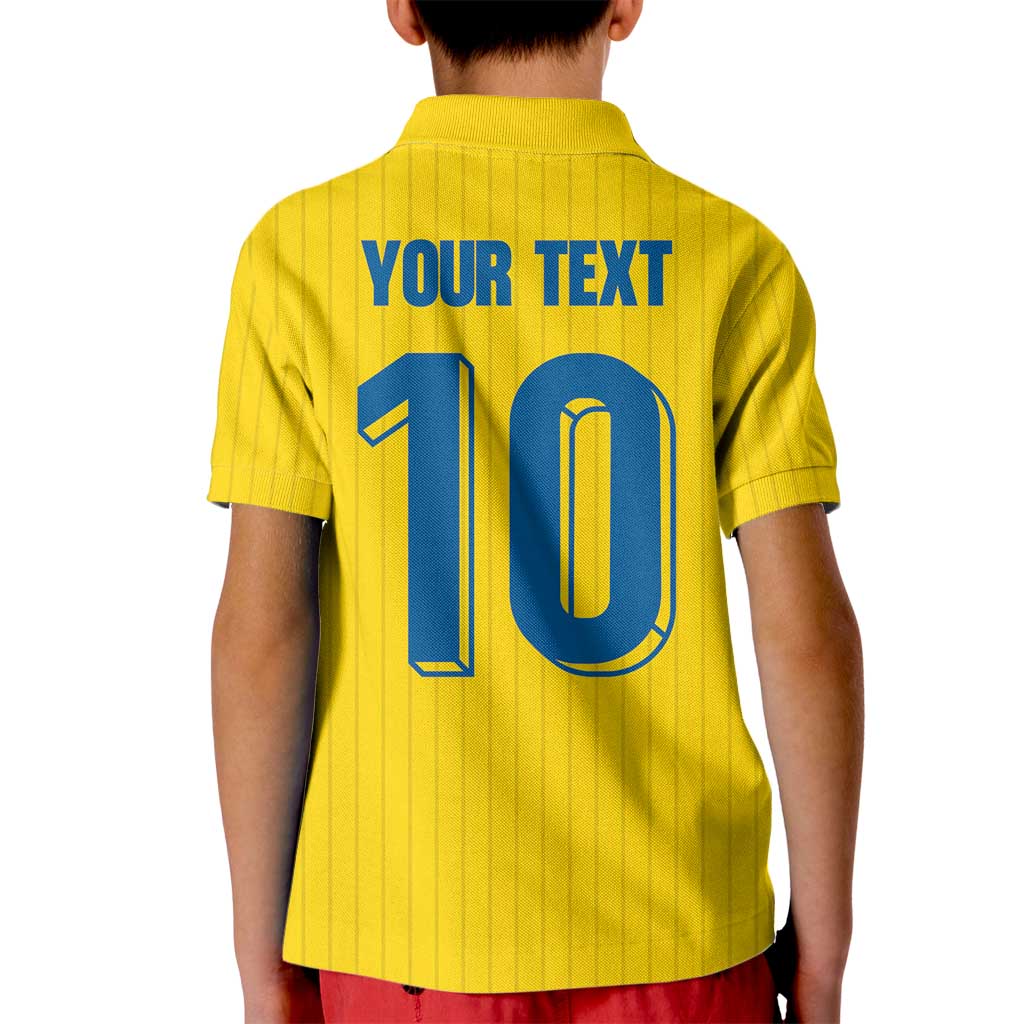 Custom Sweden National Football Kid Polo Shirt Glory The Blue and Yellow - Wonder Print Shop