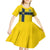 Custom Sweden National Football Kid Short Sleeve Dress Glory The Blue and Yellow - Wonder Print Shop