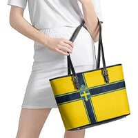 Sweden National Football Leather Tote Bag Glory The Blue and Yellow - Wonder Print Shop