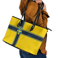 Sweden National Football Leather Tote Bag Glory The Blue and Yellow - Wonder Print Shop
