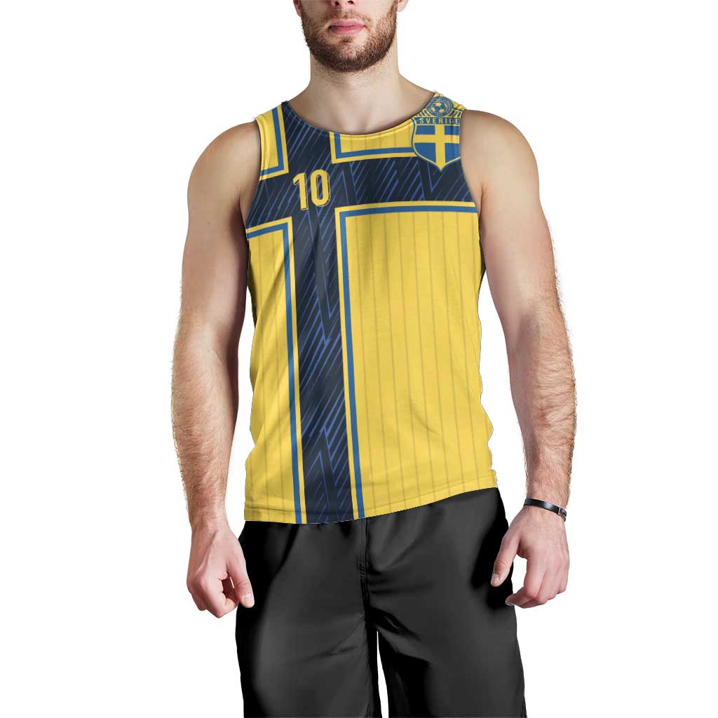 Custom Sweden National Football Men Tank Top Glory The Blue and Yellow - Wonder Print Shop