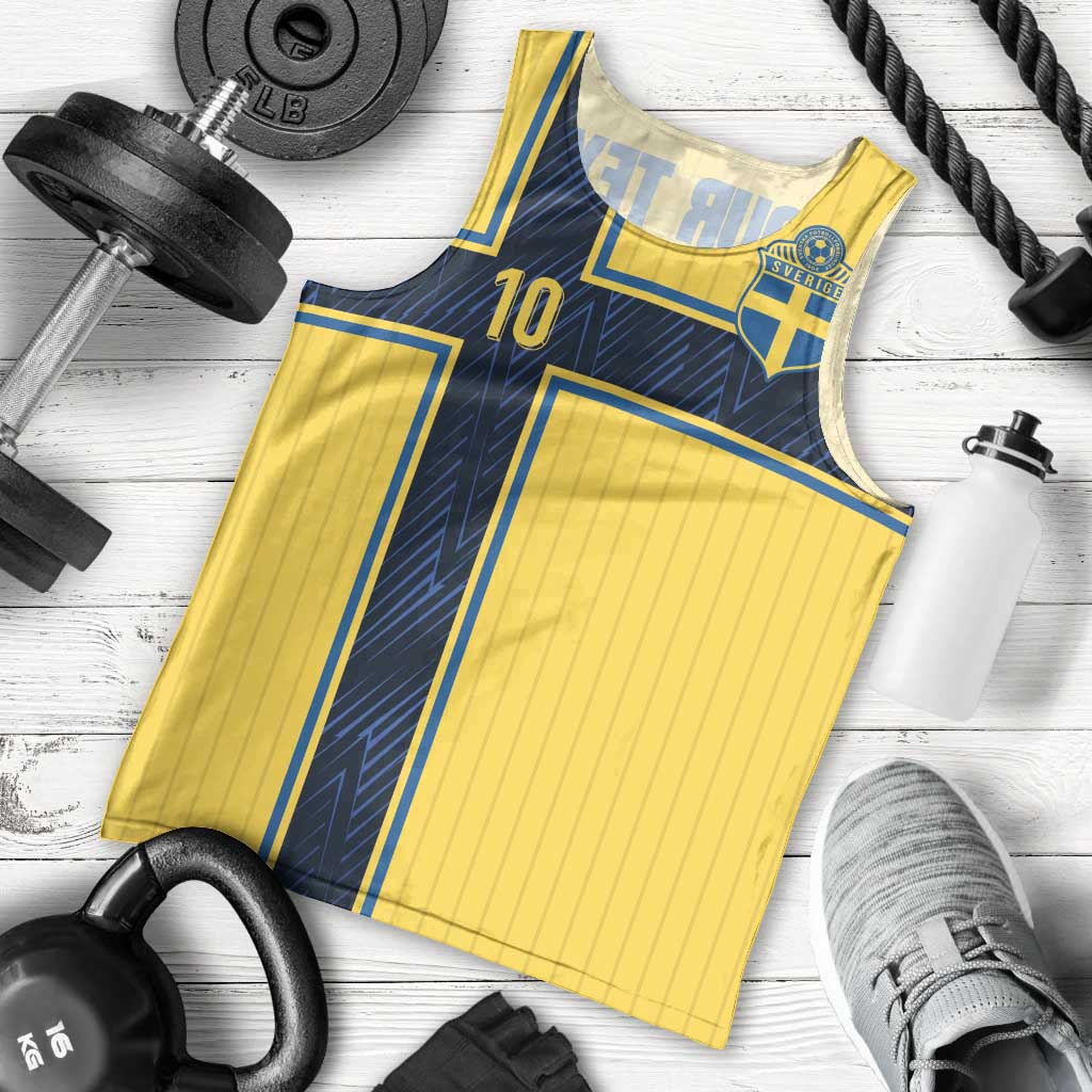 Custom Sweden National Football Men Tank Top Glory The Blue and Yellow - Wonder Print Shop