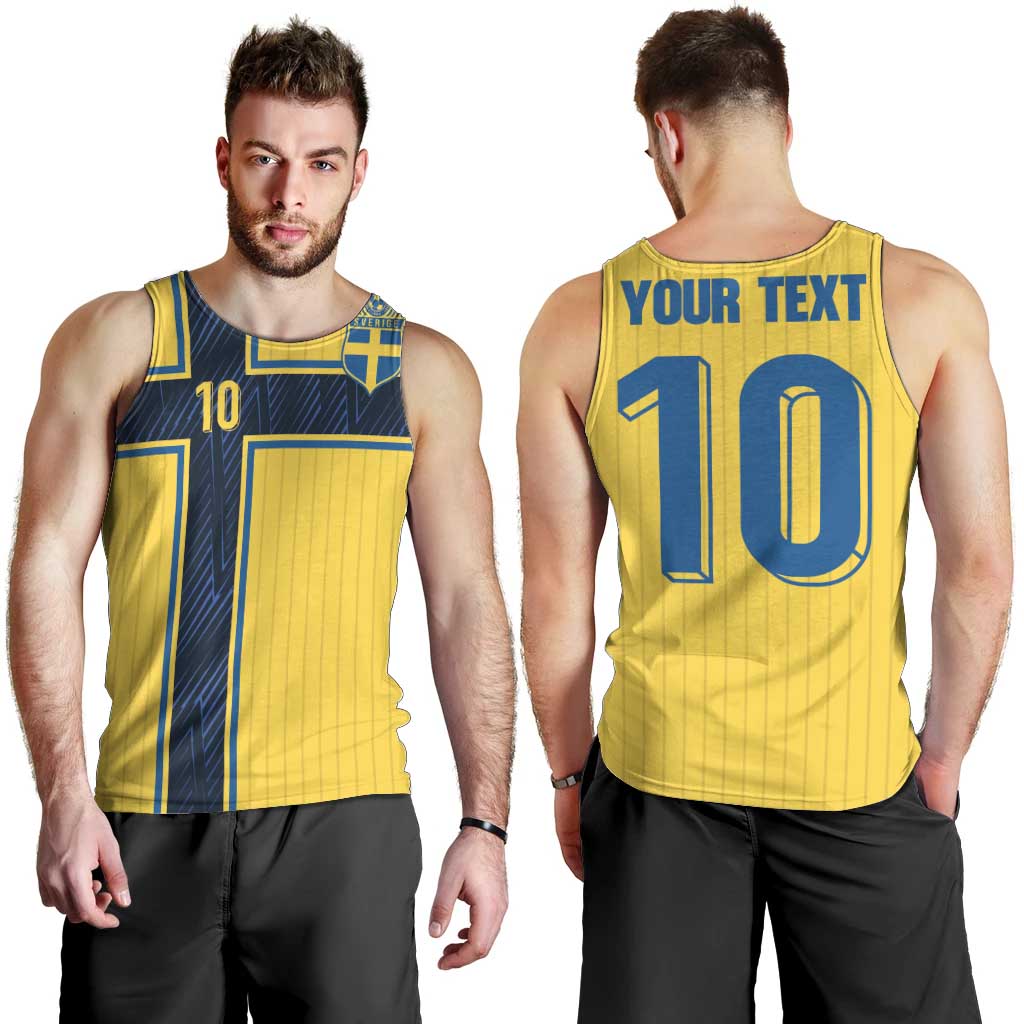 Custom Sweden National Football Men Tank Top Glory The Blue and Yellow - Wonder Print Shop