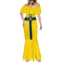 Custom Sweden National Football Mermaid Dress Glory The Blue and Yellow - Wonder Print Shop