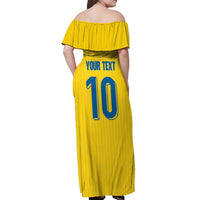 Custom Sweden National Football Off Shoulder Maxi Dress Glory The Blue and Yellow - Wonder Print Shop