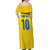 Custom Sweden National Football Off Shoulder Maxi Dress Glory The Blue and Yellow - Wonder Print Shop