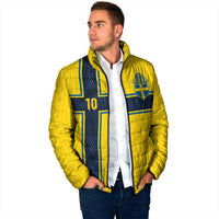 Custom Sweden National Football Padded Jacket Glory The Blue and Yellow - Wonder Print Shop