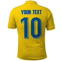 Custom Sweden National Football Polo Shirt Glory The Blue and Yellow - Wonder Print Shop