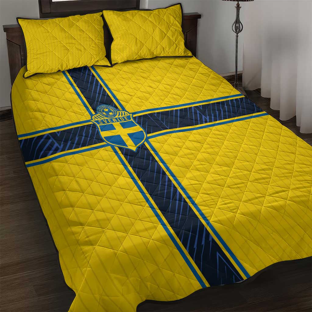 Sweden National Football Quilt Bed Set Glory The Blue and Yellow - Wonder Print Shop