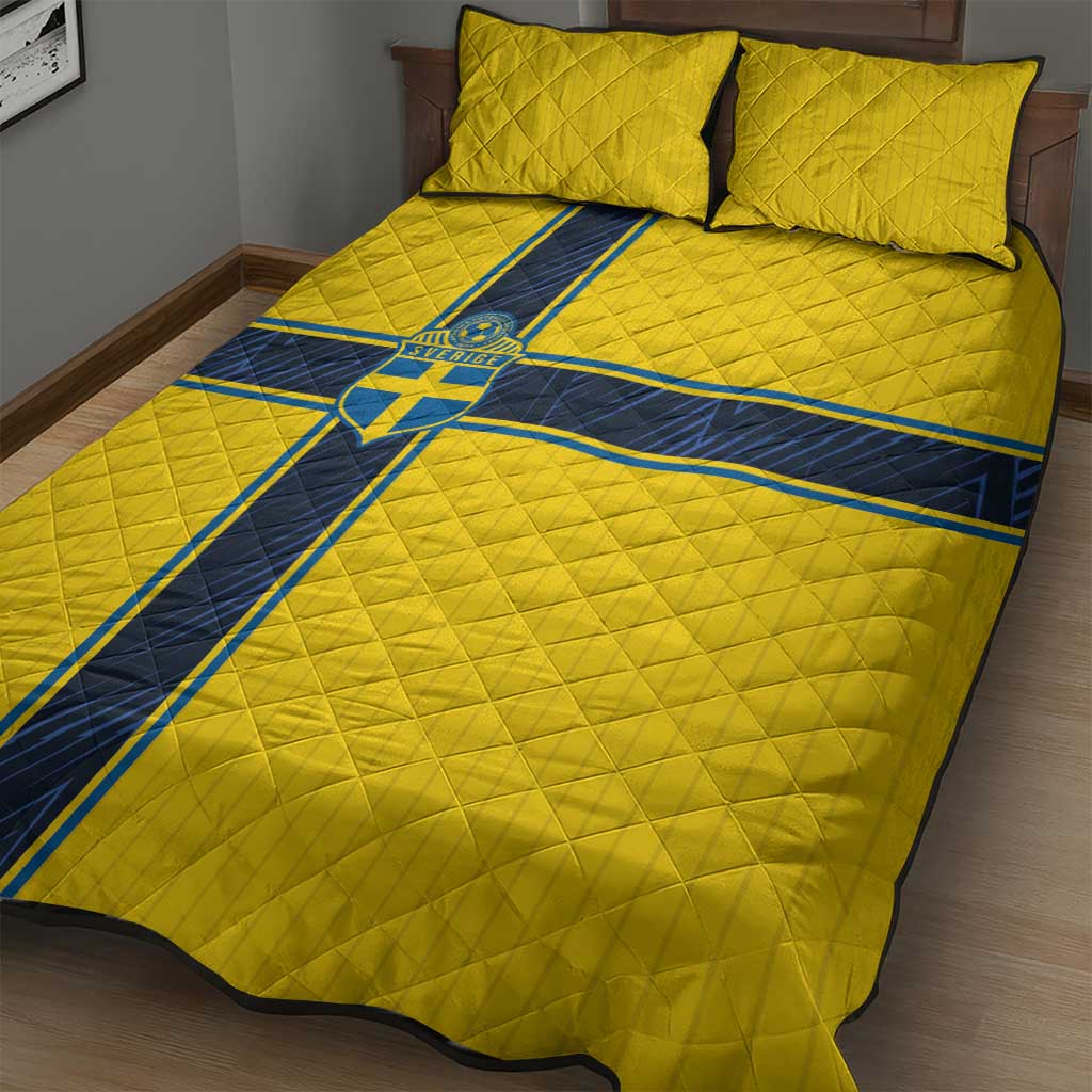 Sweden National Football Quilt Bed Set Glory The Blue and Yellow - Wonder Print Shop