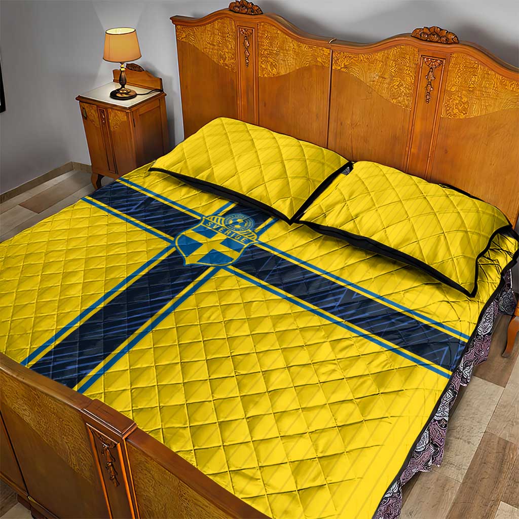 Sweden National Football Quilt Bed Set Glory The Blue and Yellow - Wonder Print Shop