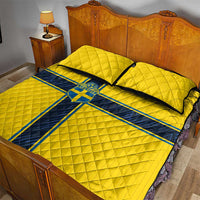 Sweden National Football Quilt Bed Set Glory The Blue and Yellow - Wonder Print Shop