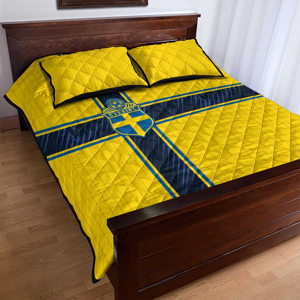 Sweden National Football Quilt Bed Set Glory The Blue and Yellow - Wonder Print Shop