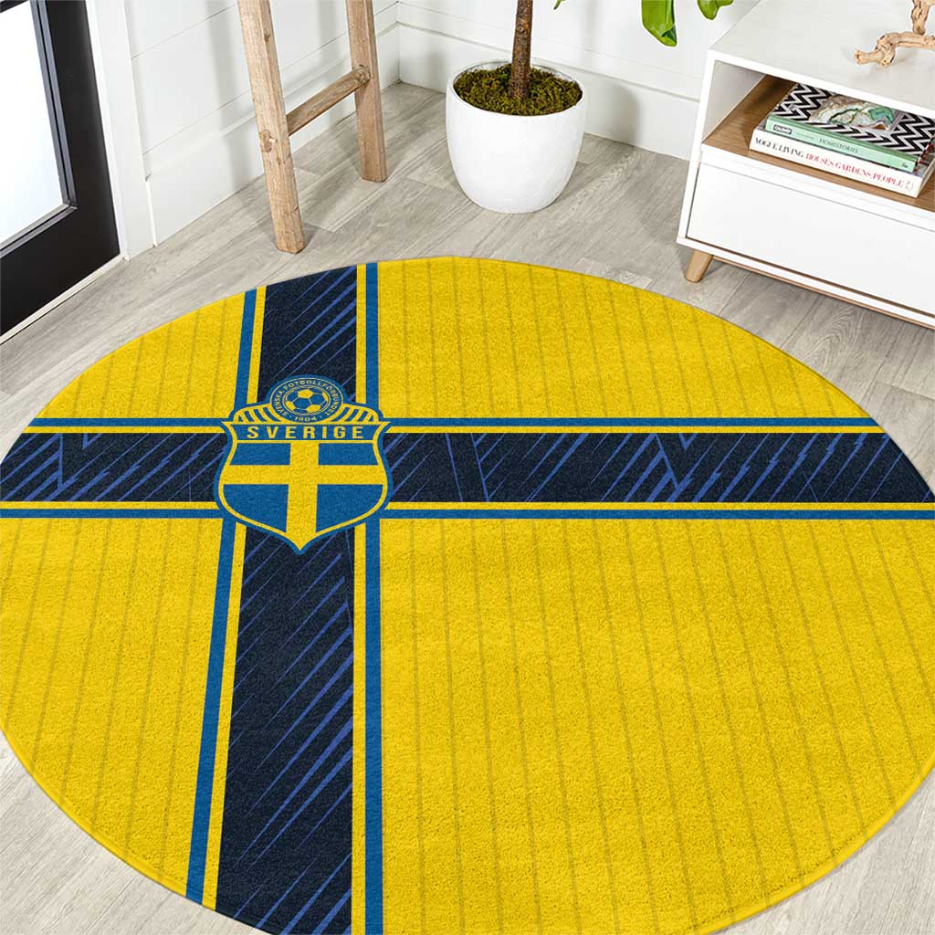 Sweden National Football Round Carpet Glory The Blue and Yellow - Wonder Print Shop