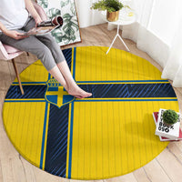 Sweden National Football Round Carpet Glory The Blue and Yellow - Wonder Print Shop
