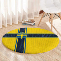 Sweden National Football Round Carpet Glory The Blue and Yellow - Wonder Print Shop