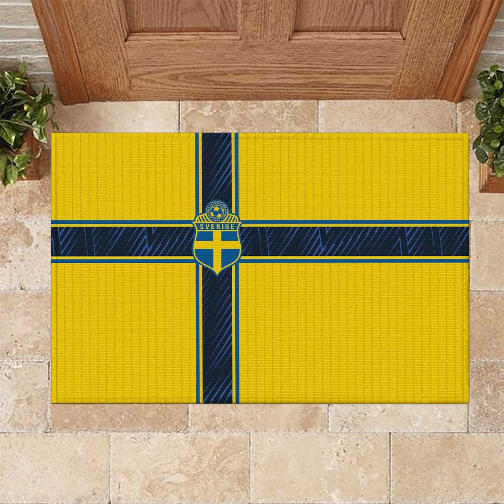 Sweden National Football Rubber Doormat Glory The Blue and Yellow - Wonder Print Shop