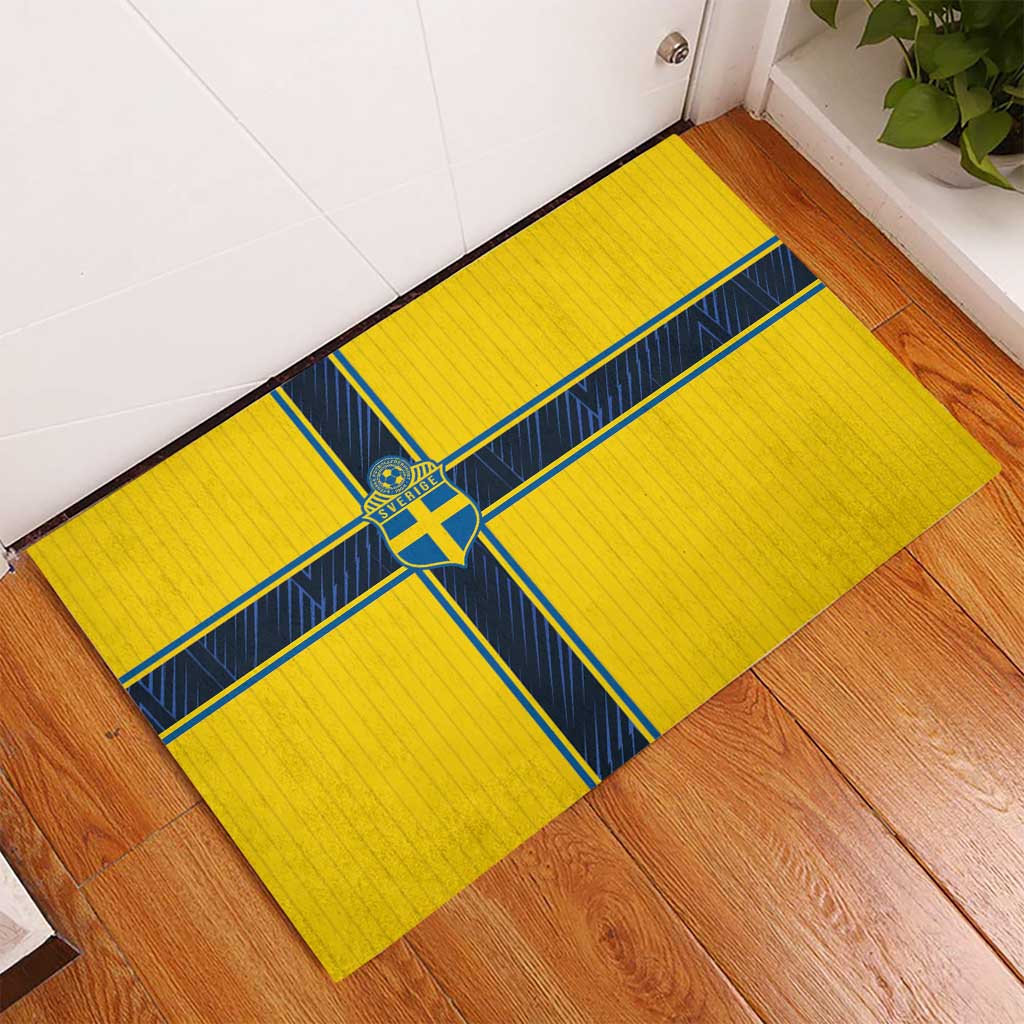 Sweden National Football Rubber Doormat Glory The Blue and Yellow - Wonder Print Shop