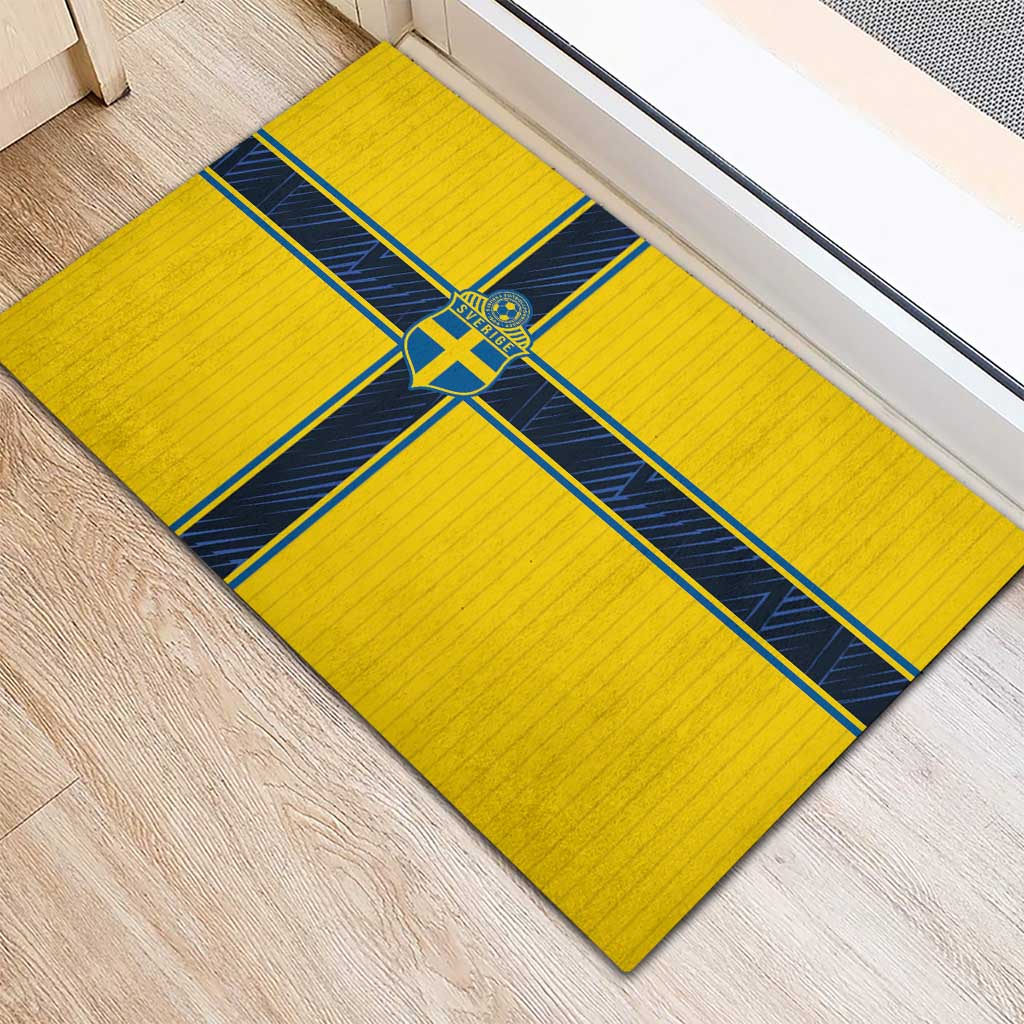 Sweden National Football Rubber Doormat Glory The Blue and Yellow - Wonder Print Shop
