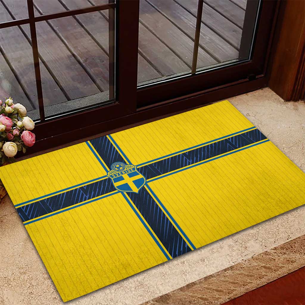 Sweden National Football Rubber Doormat Glory The Blue and Yellow - Wonder Print Shop