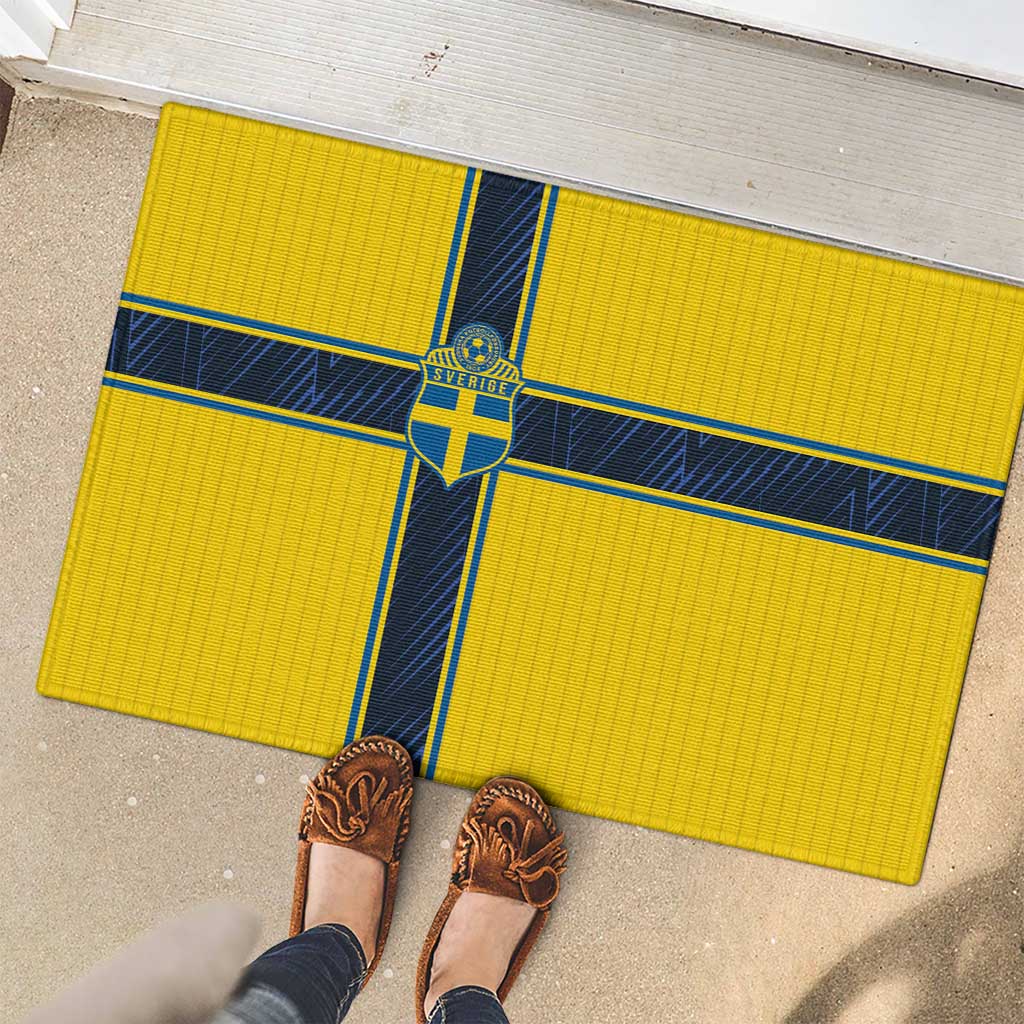 Sweden National Football Rubber Doormat Glory The Blue and Yellow - Wonder Print Shop
